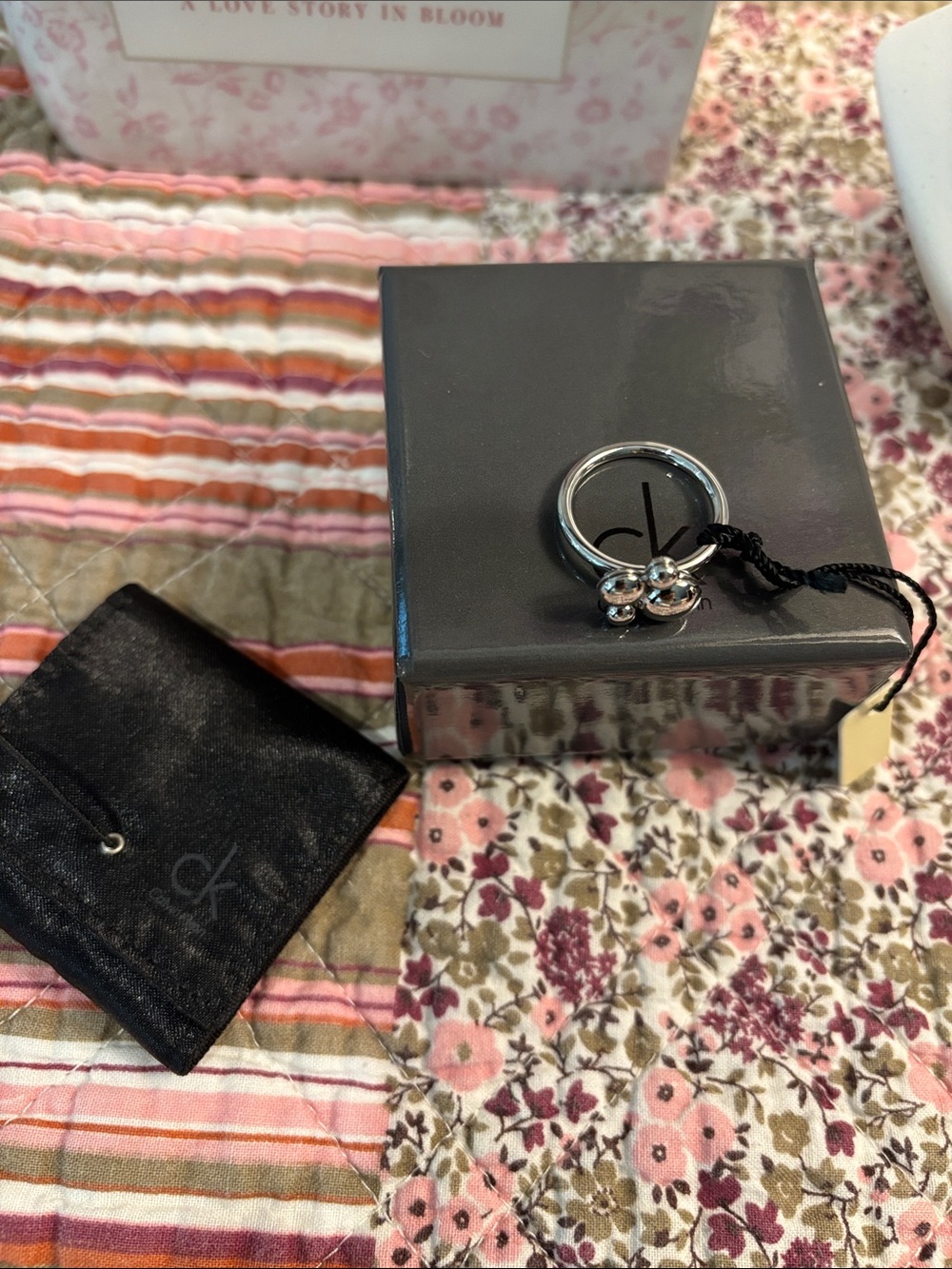 Calvin Klein NWT Fidget Spinner Sterling Silver Bubble Ring. Size - 8.5-9 - Picture 3 of 4